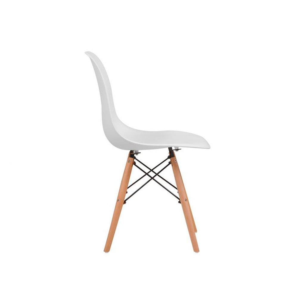 Silla retro estilo rocco color blanco vista lateral
